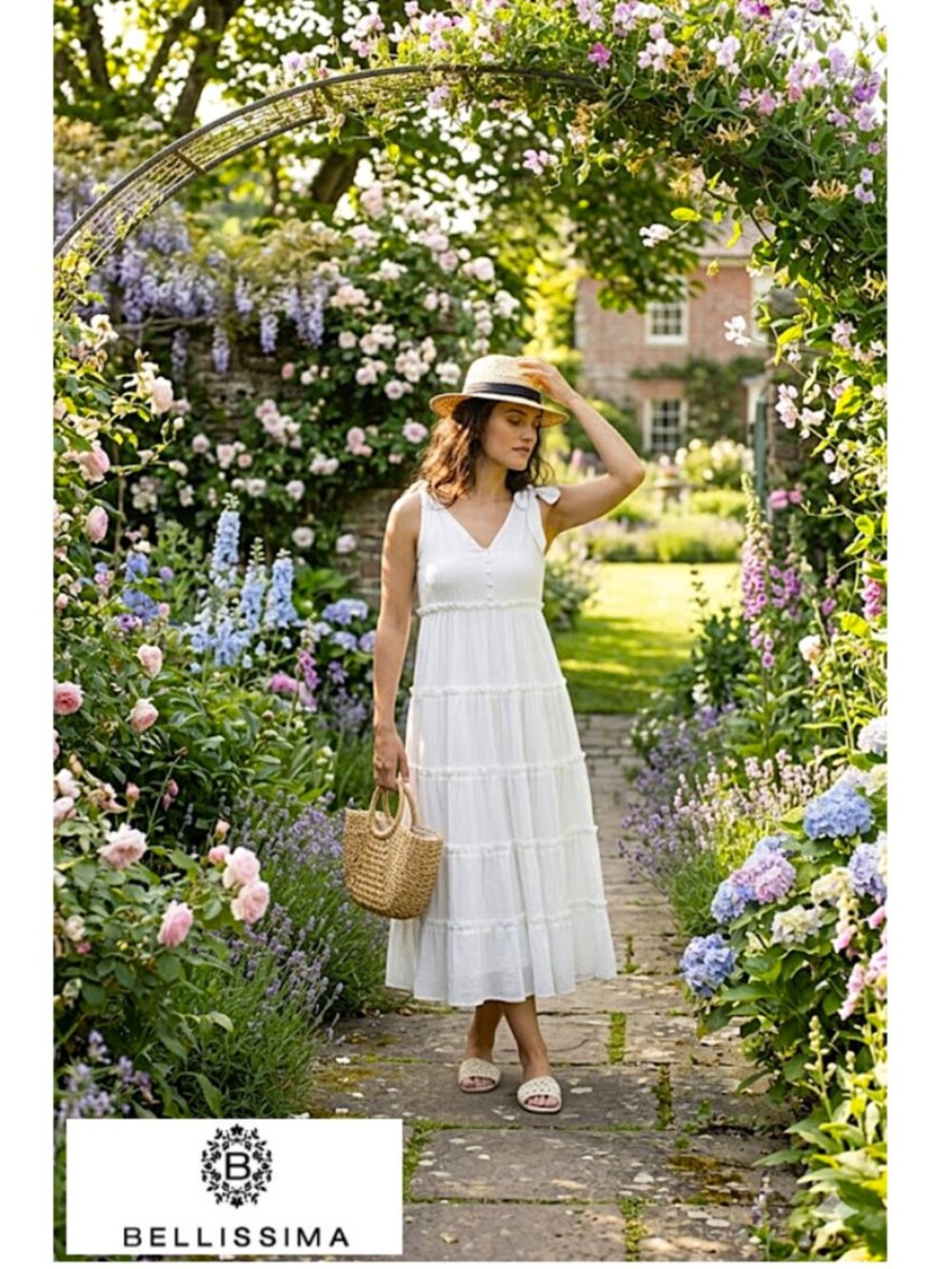 NWT! 100% cotton Pink Martini sleeveless white/ivory midi dress
